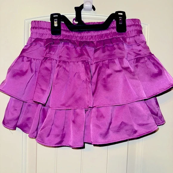 Day + Moon Magenta Tiered Skirt - Picture 2 of 4